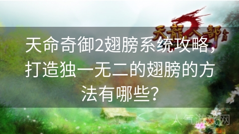 天命奇御2翅膀系统攻略，打造独一无二的翅膀的方法有哪些？