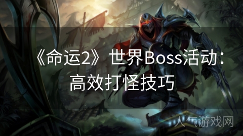 《命运2》世界Boss活动：高效打怪技巧