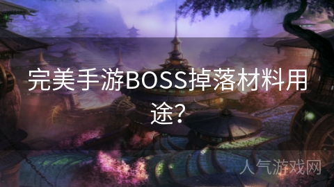 完美手游BOSS掉落材料用途？